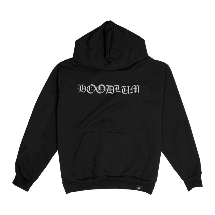 Logo Embroidered Black Hoodie Hoodlum